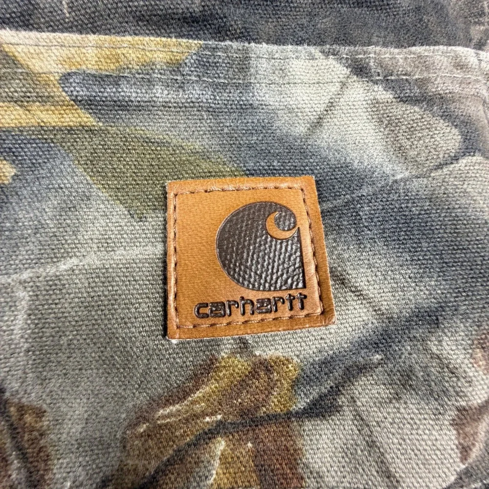 Carhartt Mens Realtree Hardwoods Camo Work Pants Straight Leg 36x30 Brown Grey